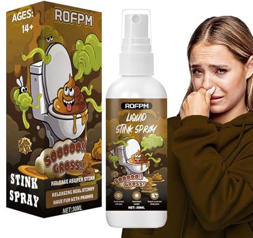 ROFPM Extra Starkes Stinkspray, Flüssiges Stinkspray Scherzartikel, Stinkspray Extrem Stinkend, Schrecklicher Geruch Spray Langanhaltender Geruch Prank Artikel, Halloween/Aprilscherz Streichspielzeug