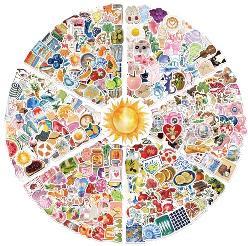 300PCS Aesthetic Stickers Pack, Cute Waterproof Vinyl Stickers for Laptop, Water Bottle, Journal, Scrapbooking