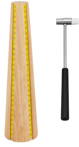 PH PandaHall Mandrin en Bois pour Bracelets Ensemble D'Outils de Mesure de Bracelet avec Mandrin de Mesure de Bracelet en Bois et Marteaux Bidirectionnels pour Fabrication Réglage Réparation Bracelets