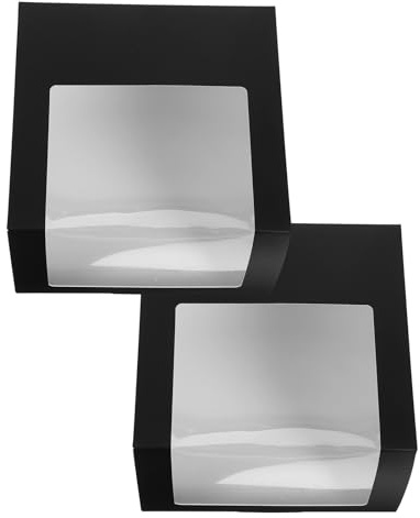 PAMINGONO 2 Cajas Organizadoras para Sombreros con Ventana de Exhibición Caja de Cartón Resistente Negra 195X195X12 CM Almacenamiento Portátil para Gorras de Béisbol y Uso en Viajes
