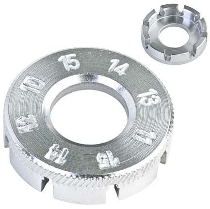 Hontaog Clé à rayons de vélo, outil de serrage pour rayons de vélo, calibre 10-15, 6 tailles, pour réparation de rayons de vélo, centrage des rayons de vélo (argenté)