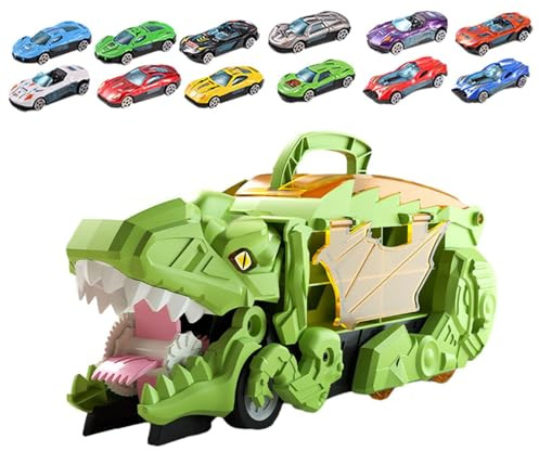 ICDKOYK Juguete Educativo temprano para niños, Regalo de cumpleaños para niño y niña, Coche de Dinosaurio, Juguete Transformador, Horas diversión a través del Juego, Coche Deslizante, para