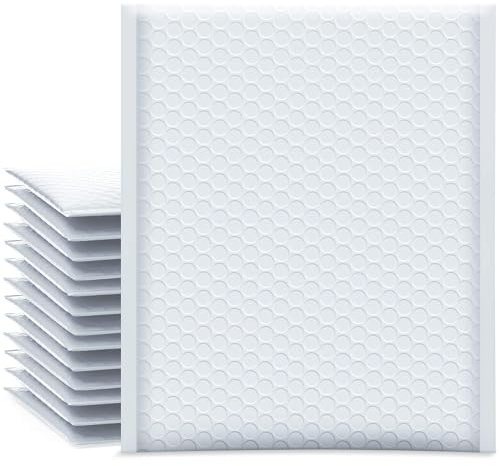 UCGOU Bubble Mailers 8.5x12 Inch White 25 Pack Usable Size 8.5x11 Poly Padded Envelopes #2 Medium Mailing Opaque Packaging Postal Self Seal Waterproof Boutique Shipping Bags for Clothes Makeup