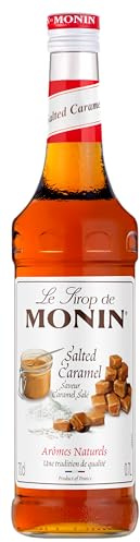 MONIN Premium Salted Caramel Syrup 700ml for Coffee and Cocktails. Vegan-Friendly, Allergen-Free, 100% Natural Flavours and Colourings. Salted Caramel Coffee Syrup