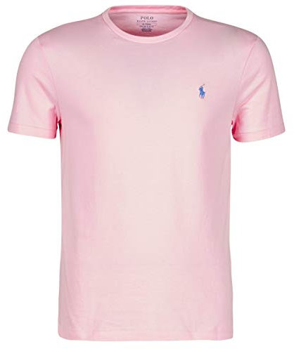 Polo Ralph Lauren MOD. 710671438 T-Shirt Girocollo Maniche Corte Cotone Custom Slim Fit Uomo Rosa L