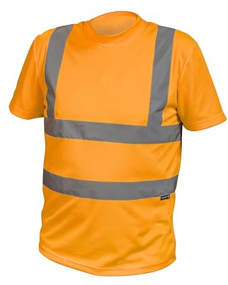 Högert Technik - Rossel Warnung Polyester T-Shirt orange 3XL (58) | Warnweste Reflektierend Warnweste Atmungsaktiv Leicht Kurzarmshirt Kurzarm Arbeitskleidung Sichtbarkeit Hemden