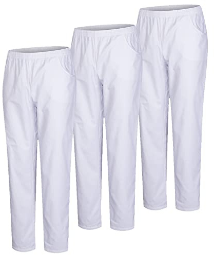 MISEMIYA - Pack 3 Pcs - PANTALÓN Sanitario Unisex - Uniforme Sanitario Uniformes MEDICOS PANTALÓN DE Trabajo - M, Blanco 21