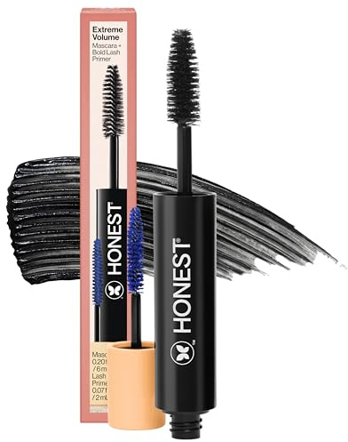 Honest Beauty 2-in-1 Extreme Volume Clean Mascara, Black, 0.27 fl oz