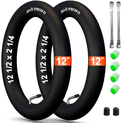 12 1/2 x 2 1/4 57-203 Barnvagnsslang 12 Tum 12x2.125/2.35 med Vinkelventil 90° inkl. Demonteringsspadar | 2-pack | för 12 Tums Däckstorlek