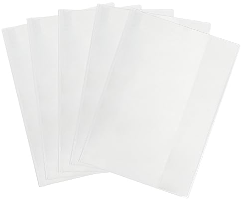Exerz A4 Hefthülle klar wasserabweisend 5st - Schutzhüllen zum Hineinschlüpfen für Notebooks, PVC-Hülle (5 Stück)