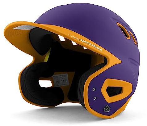 Boombah DEFCON Batting Helmet Purple/Gold NOSCAE - Size Junior 6 1/4 - 7