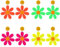 4 Paar Blumen Ohrringe Neon Damen 80er Jahre Retro Acryl Bunt Übertriebene Neonfarbene Boho Halloween Kostüm Party Zubehör 90er Accessoires Outfit