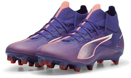PUMA Women Ultra 5 Match+ FG/AG WN'S Soccer Shoe, Lapis Lazuli-PUMA White-Sunset Glow, 37.5 EU
