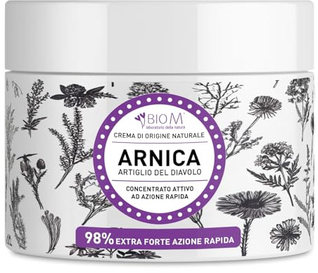 BioM Laboratorio della Natura - Crema Arnica Montana 99% Uso Umano - Pomata Forte per Dolori Muscolari, Articolari e Cervicale - Arnica con Artiglio del Diavolo - Made in Italy - 500ml
