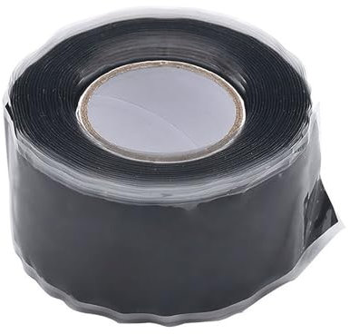 NkHui 1.5M *2.5CM Repair Sealing Insulation Tape, Silicone Rubber Tape for Emergency Pipe Plumbing & Water Hose Leaks Strech, Wrap & Seal (1.5m-Black)