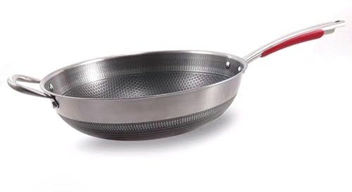 Padella a Induzione, Utensili da Cucina a Fondo Tondo, Padella per Friggere, Padelle Grandi per la Cucina Domestica (32 cm/12,6 pollici)