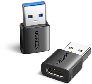 UGREEN Adaptateur USB vers Type C 3.2 10Gbps Lot de 2 Charge Rapide Data Sync Compatible avec iPhone 14 13 Plus Pro Max MacBook iPad Air Galaxy S24 A54