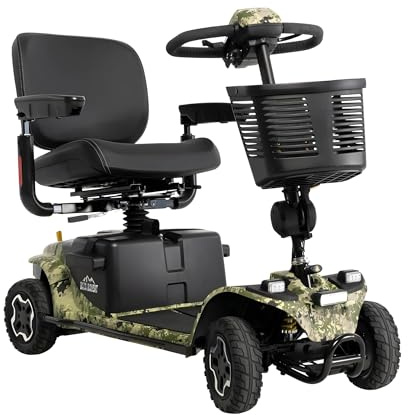 Pride Mobility Baja Bandit 4 Wheel Scooter - Travel Mobility for Adults, 40 Ah Battery, 400 Lbs Weight Capacity, Camo, Dimensions - 18 W x 17 D - BA140
