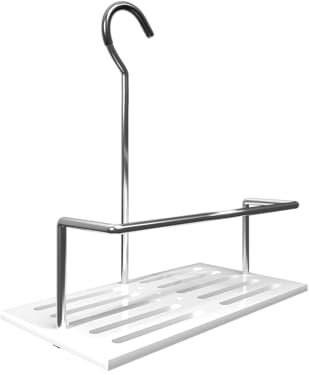 KOVVN Étagère de Douche à Suspendre Sans Perçage, Support de Douche en Acier Inoxydable et acrylique, Rangement de Douche ajustable pour gel douche et shampooing - Blanc