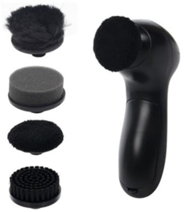 WOHPNLE Electric Shoe Polisher with 4 Brush Heads Portable Shoe Shiner Dust Cleaner Leather Polishing Waxing Care Kit