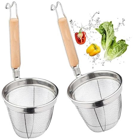 Passoire à Nouilles YouXiaor 2pièces Passoire à Pâtes Passoire à Boulettes en Acier inoxydable Panier à Nouilles Panier de Service Multifonction Tamis de Cuisine Passoire de Cuisine Gadgets Cuisine