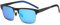 Suertree Sonnenbrille Herren, Polarisierte Sonnenbrille, Sonnenbrille Eckig, UV400 Schutz Rechteckig Sonnen Brille, Outdoor-Sportarten Mode Sonnenbrille, Halbsilber Rahmen und blau Linsen