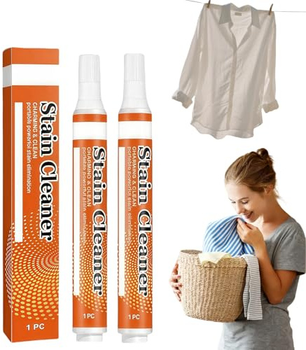2PCS Stain Remover Pen,Stain Remover for Clothes,Wash Free Stain Remo/ver Pen,Clothes Stain Remo/ver,Fabric Sta/in Re/mover,Bleach Pen,Sta/in Re/mover Stick,Portable and Compact,Dissolve Stains