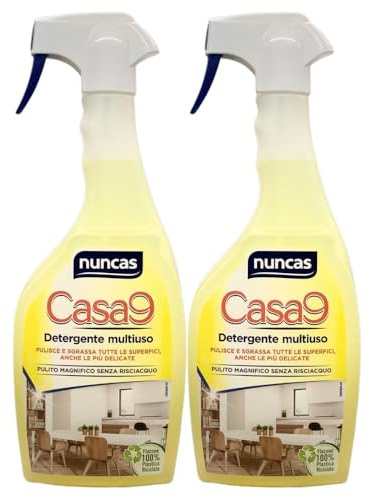 Casa9 Detergente Multiuso, Pulisce e Sgrassa Tutte le Superfici, anche le più Delicate, 750ml (2 Unità)