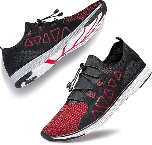 Raoendis Water Shoes Mens Womens - Unisex Aqua Shoes Quick Drying Barefoot Trainers for Swimming Beach Sailing Sports