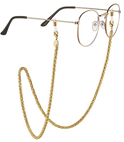 AllenCOCO Chaîne de lunettes de soleil pour femme – Chaîne de lunettes en or 14 carats autour du cou, 14 Lumineux, taille unique