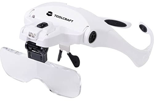 Toolcraft 2469761 Lupenbrille mit LED-Beleuchtung Vergrößerungsfaktor: 3.5 x, 2.5 x, 2.0 x, 1.5 x, 1.0 x Linsengröße: (