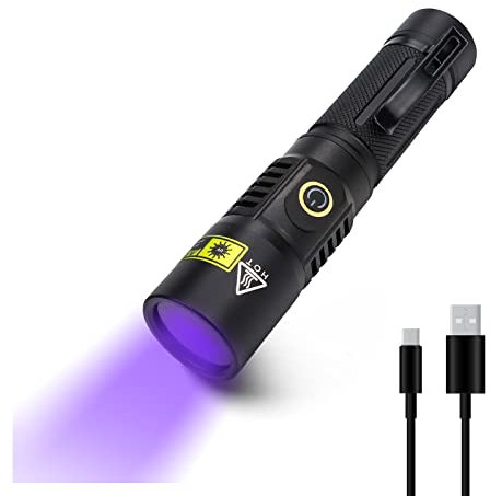 MAMIL 20W Rechargeable UV Torch Light 365nm for Resin Curing Pet Urine Detection Ringworm Fluorescent,2 Modes Professional Black Led Ultraviolet with Filter,Battery Included (YSN-LEF-Y30-BA)