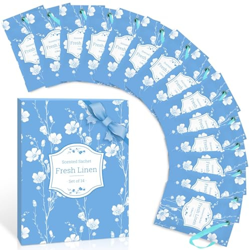 Scent-Hi Sacchetto Profumato Linen per Cassetti Armadi, Camera Armadietto, Auto (14 Bustine)