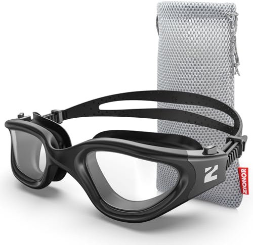 ZIONOR Optische Schwimmbrille, G1 Auslaufsicher (A1 Ganz schwarz -200)