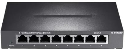 Hookurity Conmutador de Red Gigabit gestionado Hub TL-SG1008D Conmutador de Red de 8 Puertos Gigabit Splitter 1GE Hub 1000Mbps Switch 1Gbps LAN Ethernet(with E.U Insert Head)