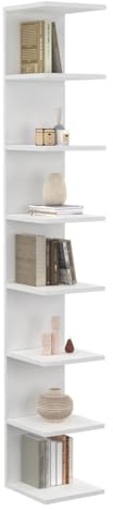 IDMarket - Etagère Murale Suspendue Double Position Chiara 8 étagères Blanc 190 cm