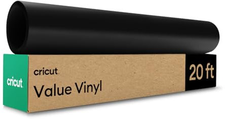 Cricut Selbstklebendes Vinylfolie Plotter - Plotterfolie Vinyl Permanent Rolle, Selbstklebende Folie (30.5x6.1m cm, Schwarz)