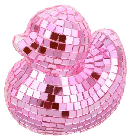 MOTHNUR Reflektierende Enten Disco Dekoration Aus Glas Tisch Ornament Für Kinderzimmer Und Party Rosa Spiegel Ente Als Moderne Wohn Und Partydeko