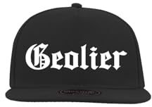 GEOLIER Official - Cappello Ufficiale Merchandising Originale Profilo Autorizzato – Taglia Regolabile Unisex di Colore Nero con Scritta Ricamata