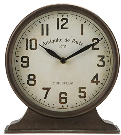 NIKKY HOME Antique Mantel Clock, Battery Operated Decorative Desk Table Clock for Home, Office, Living Room, Bed Room, Brown