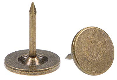 sourcing map Upholstery Nails Tacks 11mmx13mm Flat Head Furniture Nail Bronze Tone for Furniture Sofa Headboards, 50 Pcs