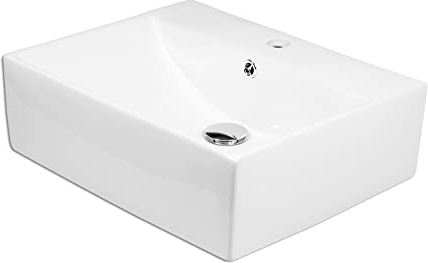 Keramik Wandhängewaschbecken rechteckig 505x405x160 mm weiß Komplettset