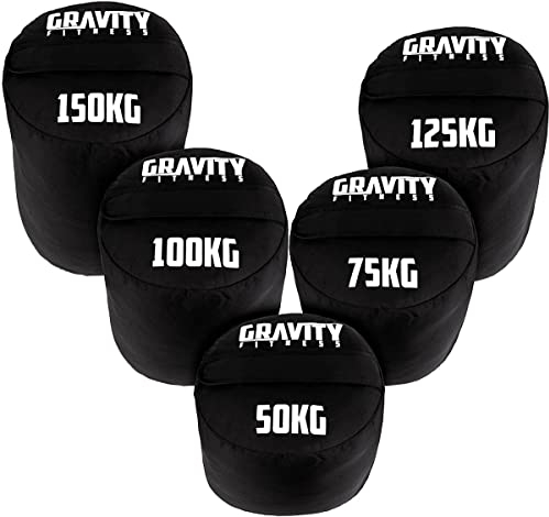 Gravity Fitness Robuste Sandsäcke Krafttraining für Strongman, Functional Fitness, Crossfit und Fitness-Wettbewerbe – Sandsäcke für Heim- und Fitness-Training, erhältlich in 50 kg, 75 kg, 100 kg, 125