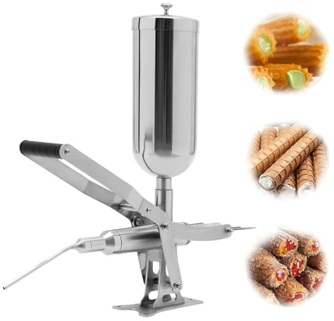 YEHOZZ Máquina Inyectora Manual De Llenado De Gelatina De Donut, Máquina Llenadora De Donuts De 5 litros, Máquina Llenadora De Crema De Gelatina Y Relleno De Churros De Donut De Acero Inoxidable
