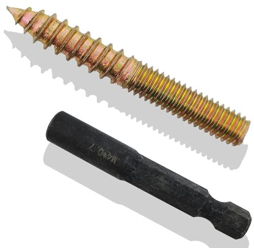 M4 Hanger Bolt Driver,20pcs M4X30mm Hanger Bolts Assortment Kit with M4x0.7mm Driver,Double Headed Bolts Self-Tapping Screws,Grade 4.8,Iron, Color Zinc Plated Finish