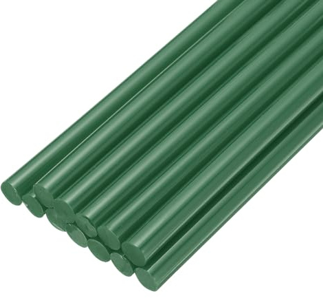 QUARKZMAN Mini Stick Lim för Varmlim Pistol 7mm x 200mm Mörkgrön 12 st