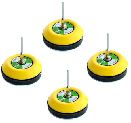 Wanmutrun Ventouse de Disque Abrasif Set 75mm Contient Tiges Connexion de 3mm, Coussins en Mousse Souple Ainsi que 4 Ventouse Papier Abrasif Convient pour Petite Polisseuse