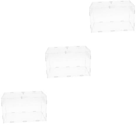 MILISTEN 3er-Box Terrarium Für Reptilien Reptilienhalter Aus Acryl Aquariumzubehör Tragbarer Reptilienkäfig Mini-tierhaus Eidechsen-Terrarium Lebensraum Für Reptilienbecken Transparent