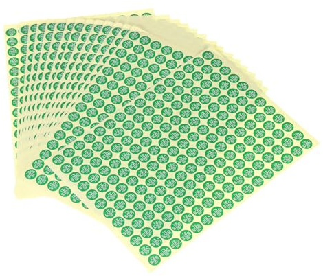 QUARKZMAN 2880Pz Etichette Autoadesive 0,39 Pollici Qc Pass 08 Adesivi Rotondi Sigilli Antimanomissione per Approvazioni Controllo Qualità Gestione Inventari, Verde