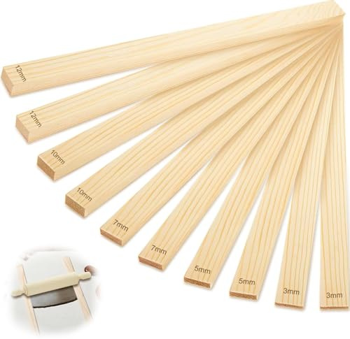 10pcs Pottery Rolling Depth Guide Sticks, Pottery Clay Rolling Pin